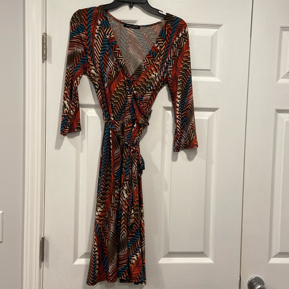 Janette Fashion faux wrap dress short medium
